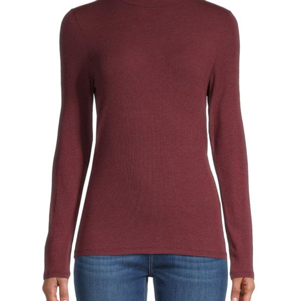 ATM ANTHONY THOMAS MELILLO ​Ribbed Knit Turtleneck Top (PORT MELAN, sz M)